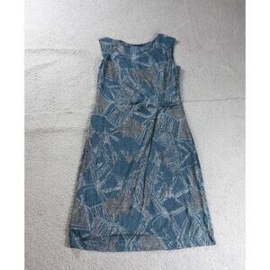 Nic Zoe Dress Medium Multicolor Broken Pottery Ruched Lined Sleeveless